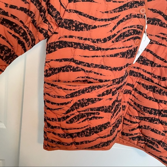 ANINE BING Elizabeth Quilted Tiger Jacket Brick M - Picture 4 of 10